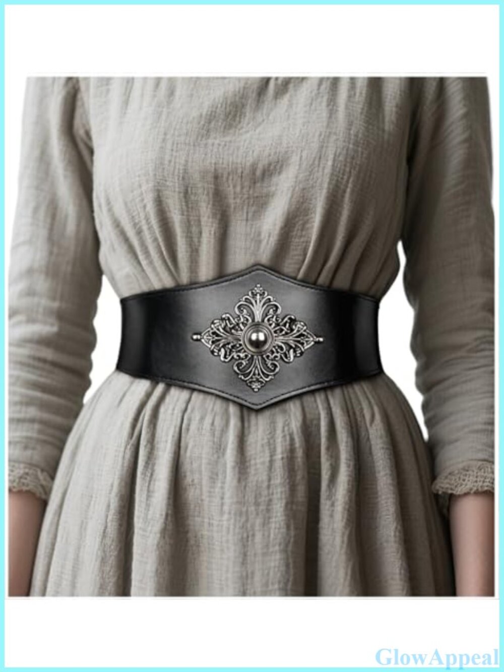Faux Leather Renaissance Corset Belt Medieval Waist Cincher Snap Viking Cosplay